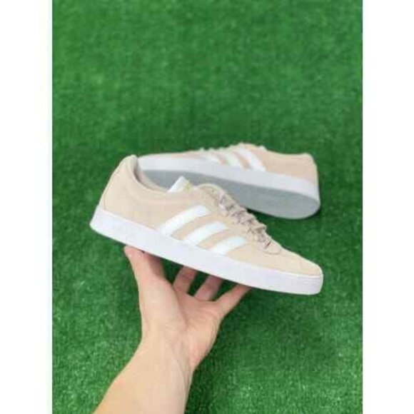 adidas Shoes - Adidas VL Court 2.0 Low Womens Tennis Shoes Pink White Gold H06114 NEW Size 7